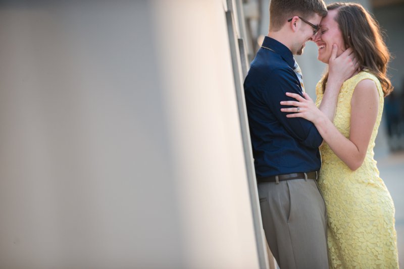 downtown indianapolis engagement session | yellow dress | the canal