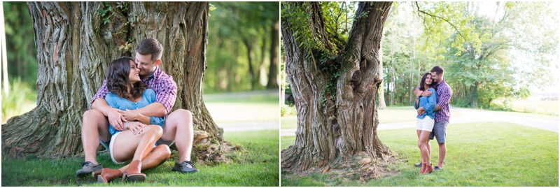 Indianapolis, IN engagement photos lace shorts and plaid shirt