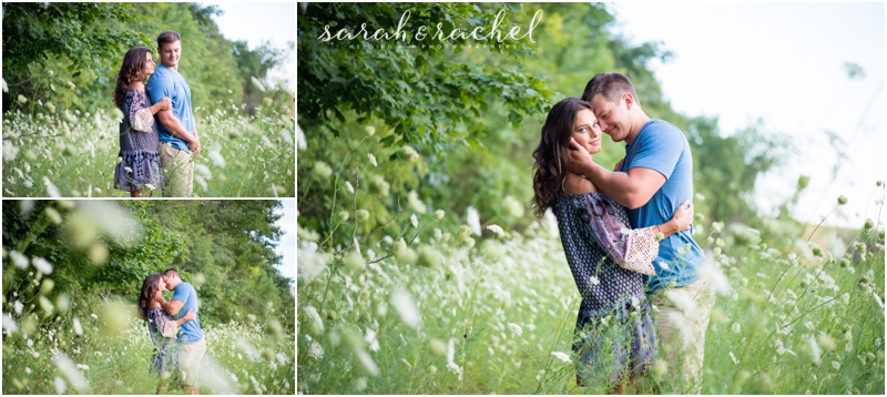 Indianapolis, IN engagement photos field of wildflowers