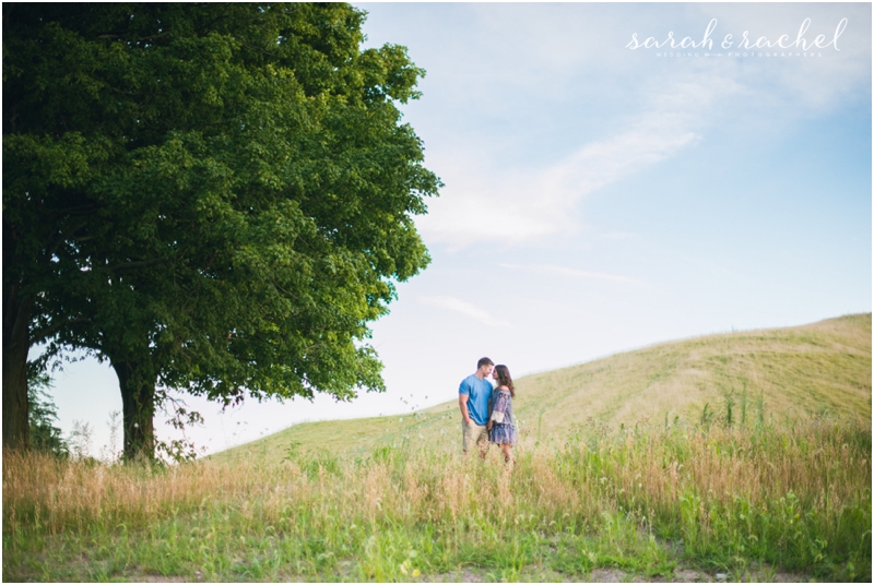 Indianapolis, IN engagement photos field of grasses and large trees