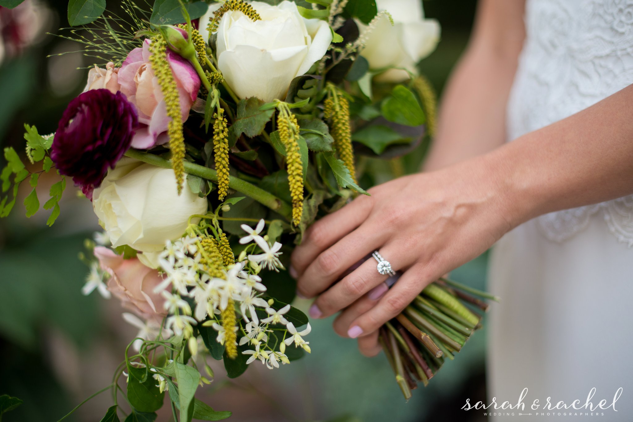 bridal rings and bouquet photos