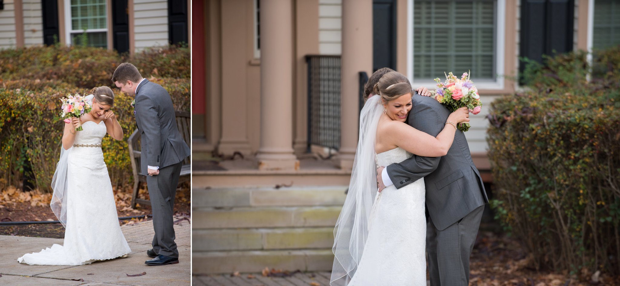 Bride and Groom First Look | Dearborn Inn Wedding | Detroit Michigan | Sarah and Rachel Wedding Photographers