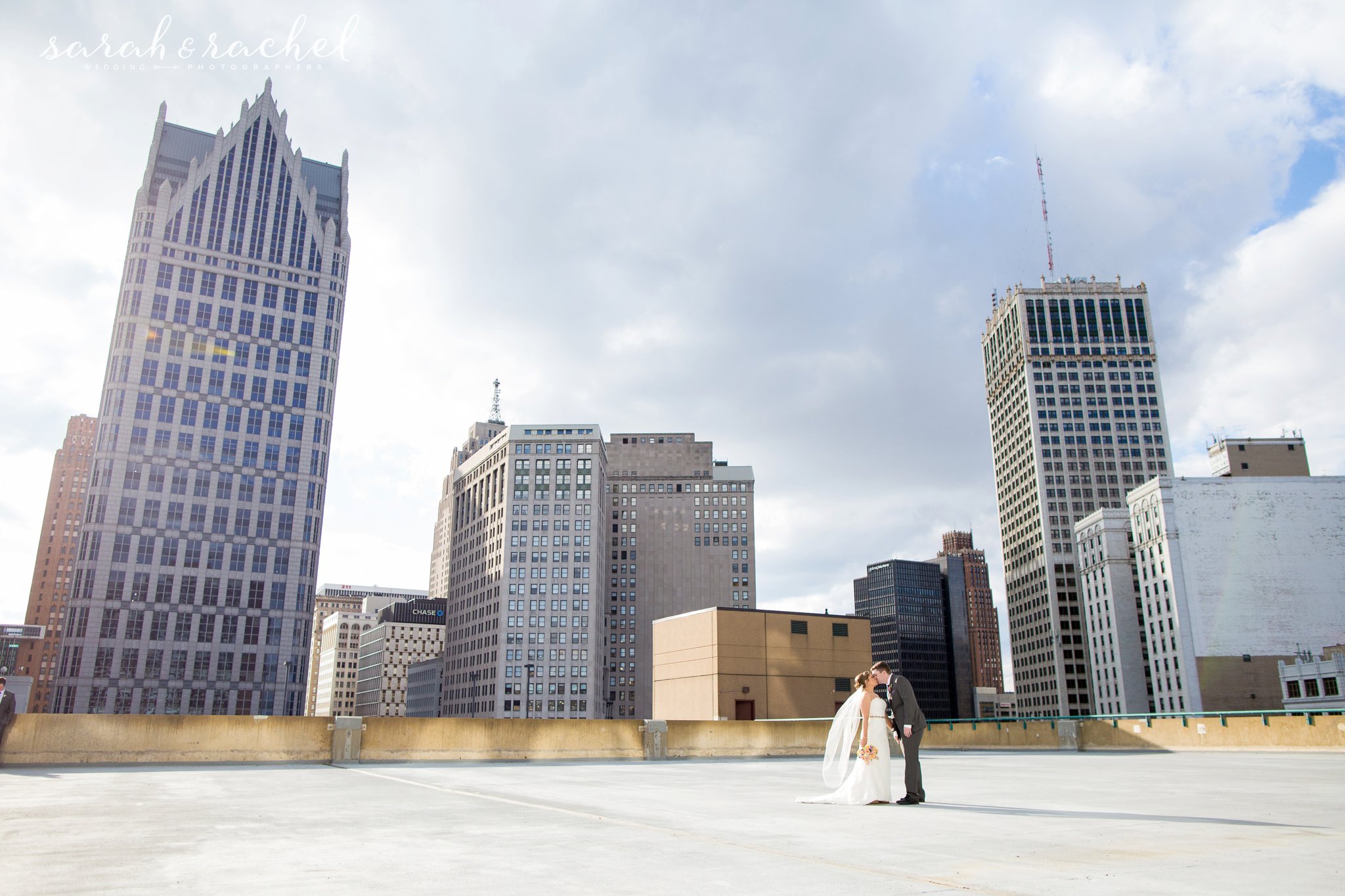 Detroit Skyline Wedding Photography | Dearborn Inn Wedding | Detroit Michigan | Sarah and Rachel Wedding Photographers