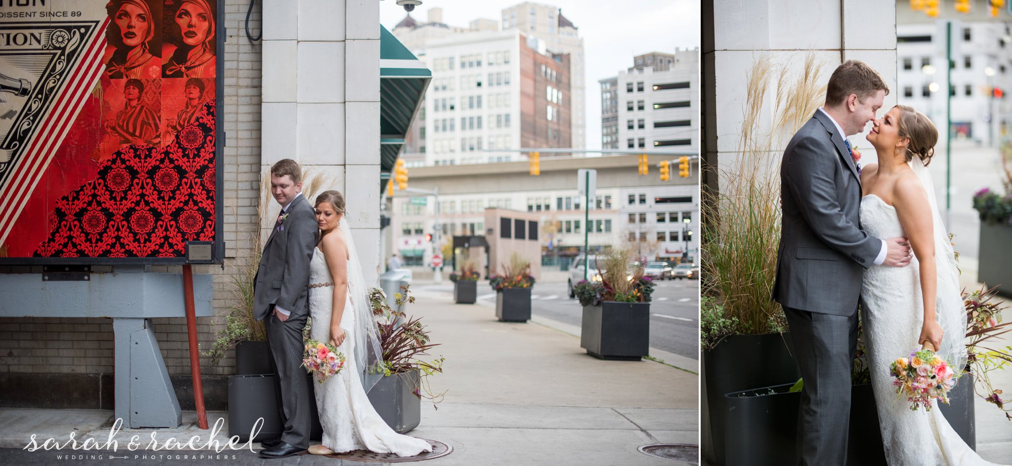 downtown alley Detroit Photography | Dearborn Inn Wedding | Detroit Michigan | Sarah and Rachel Wedding Photographers