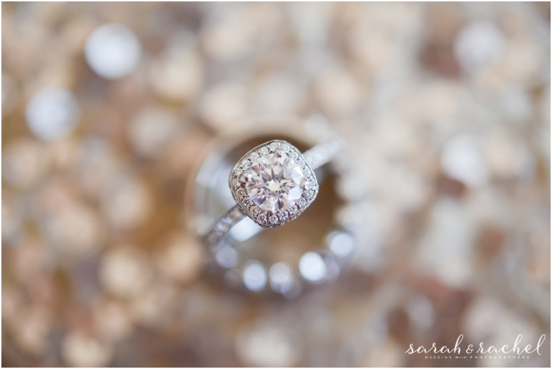 Katie and Brad | Indianapolis Regions Tower Wedding | halo engagement ring