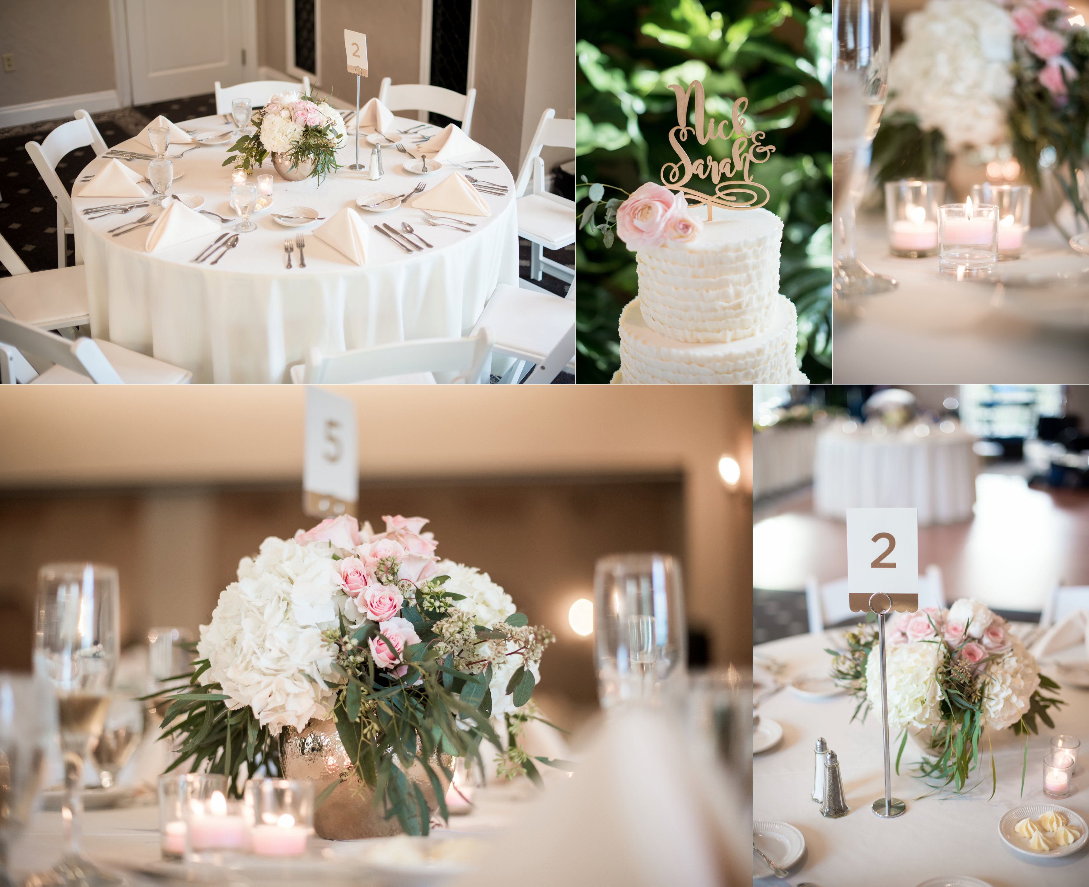 Sarah & Rachel | Wedding Photographers, Pale blue, blush, and white wedding | Hillcrest country club | Indianapolis, Indiana | simply perfection wedding cake