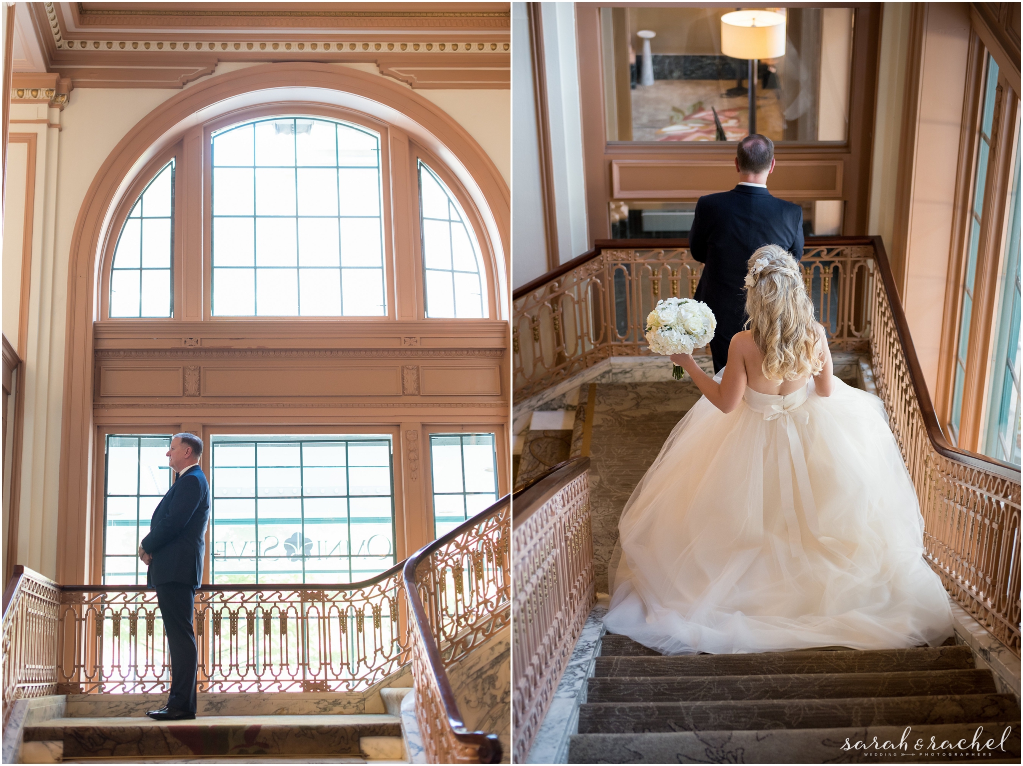 Chris & Jillian | Indianapolis wedding | Omni Severin Hotel | father daughter first look