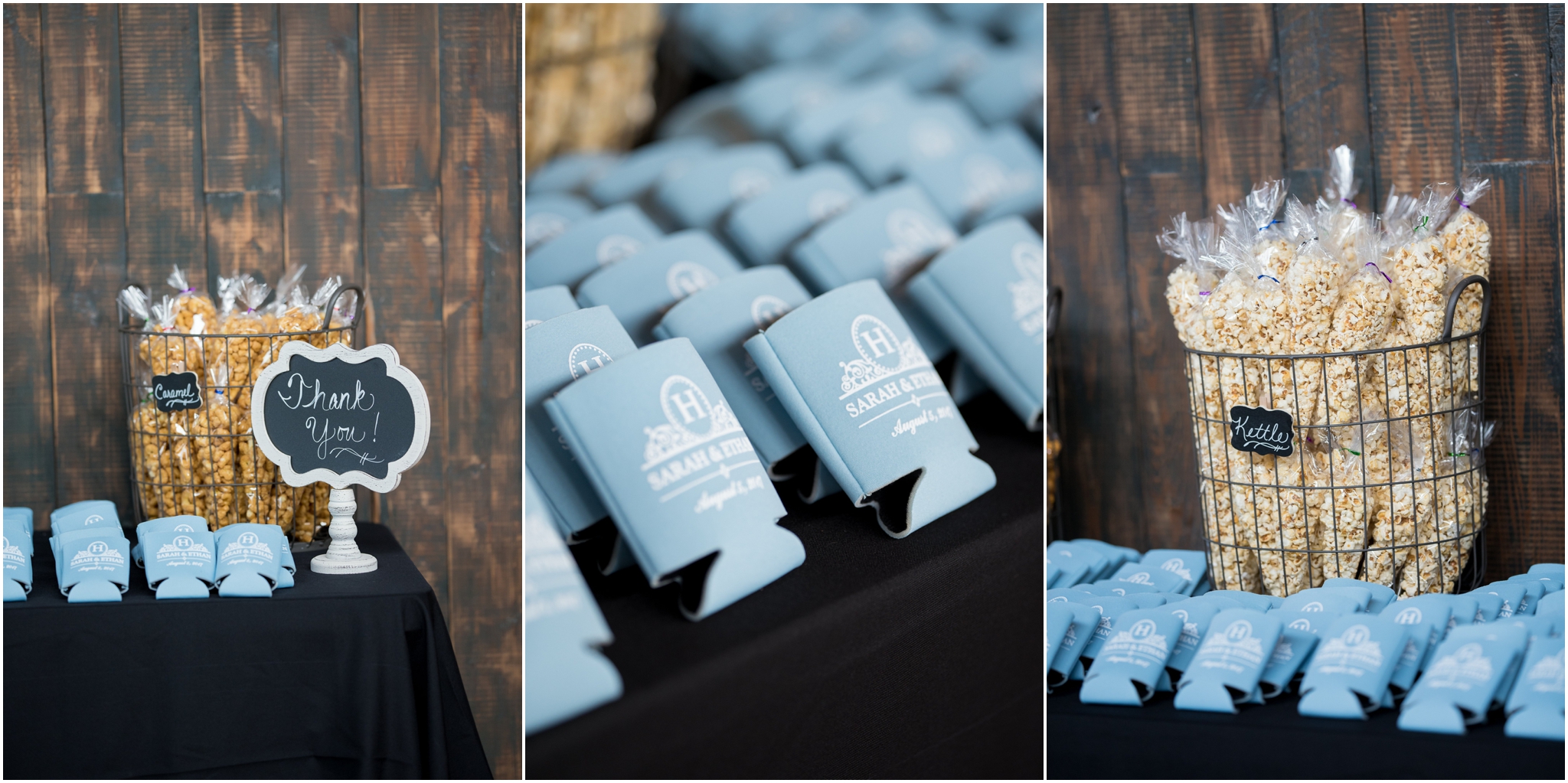 The Biltwell | Indianapolis, IN | Blue and white wedding | popcorn bar