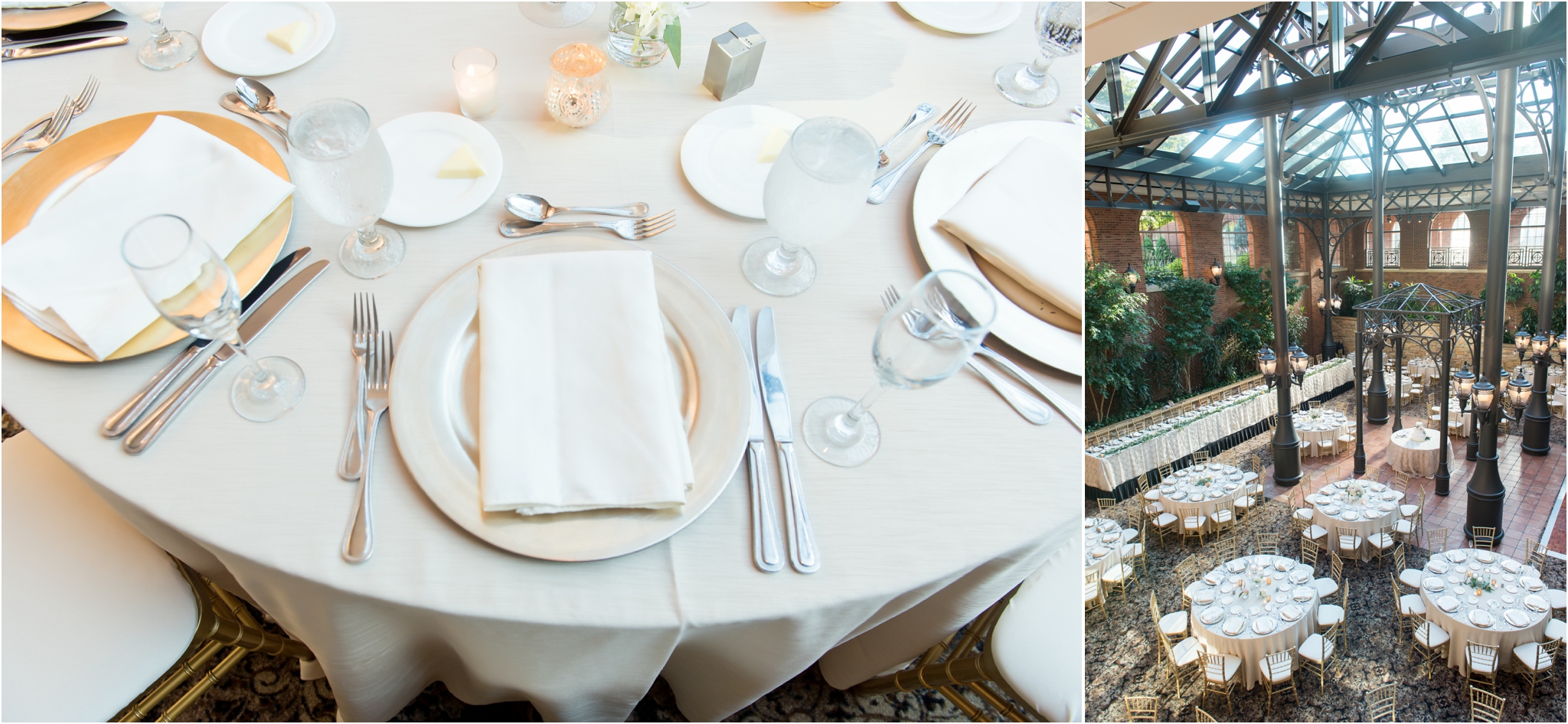 The Inn at St. Johns | Sarah & Rachel Wedding Photographers | plymouth, Mi wedding | gold reception details