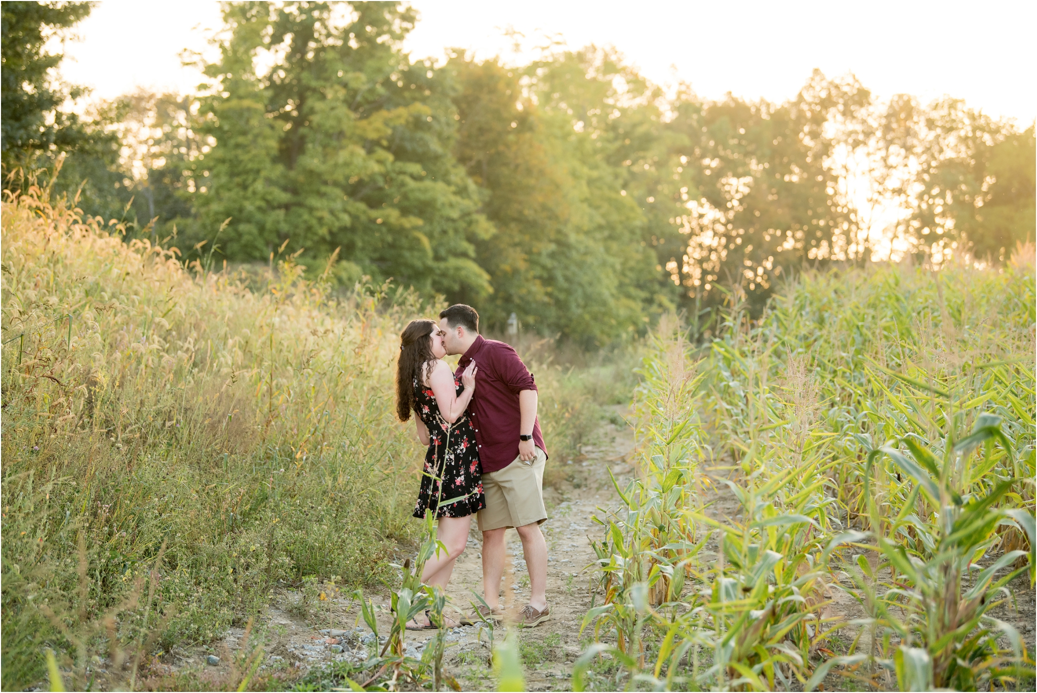 Fort Wayne Engagement Session | Sarah and Rachel Wedding Photographers | Salomon Farms | Sunset Photos