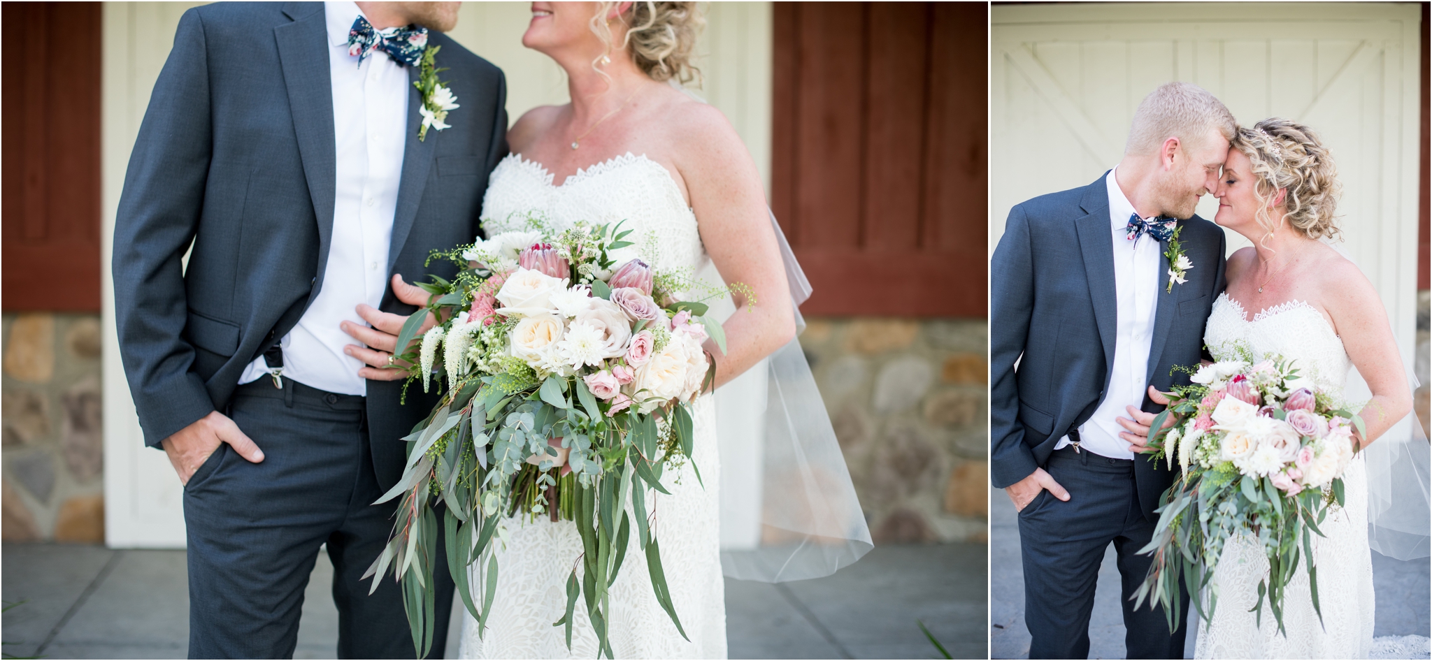 Lindley Farmstead at Chatham Hills | Sarah and Rachel Wedding Photographers | Westfield, Indiana wedding | barn husband and wife portraits
