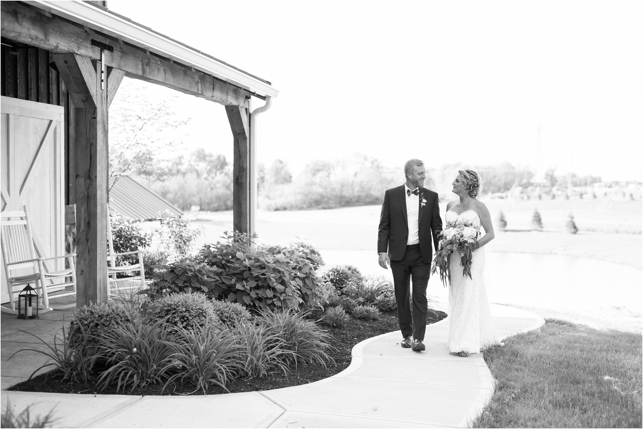 Lindley Farmstead at Chatham Hills | Sarah and Rachel Wedding Photographers | Westfield, Indiana wedding | black and white portraits