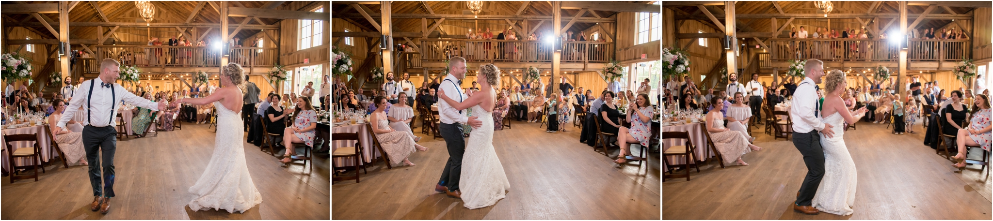 Lindley Farmstead at Chatham Hills | Sarah and Rachel Wedding Photographers | Westfield, Indiana wedding | fun first dance as husband and wife