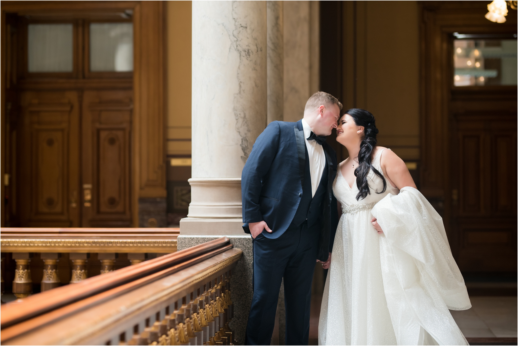 Indiana State House Ceremony | Sarah and Rachel Wedding Photographers | Indianapolis, IN | Beautiful wedding day Bridal Portraits