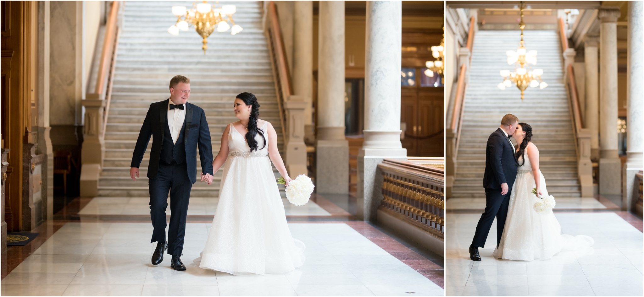 Indiana State House Ceremony | Sarah and Rachel Wedding Photographers | Indianapolis, IN | Incredible classic Bridal Portraits