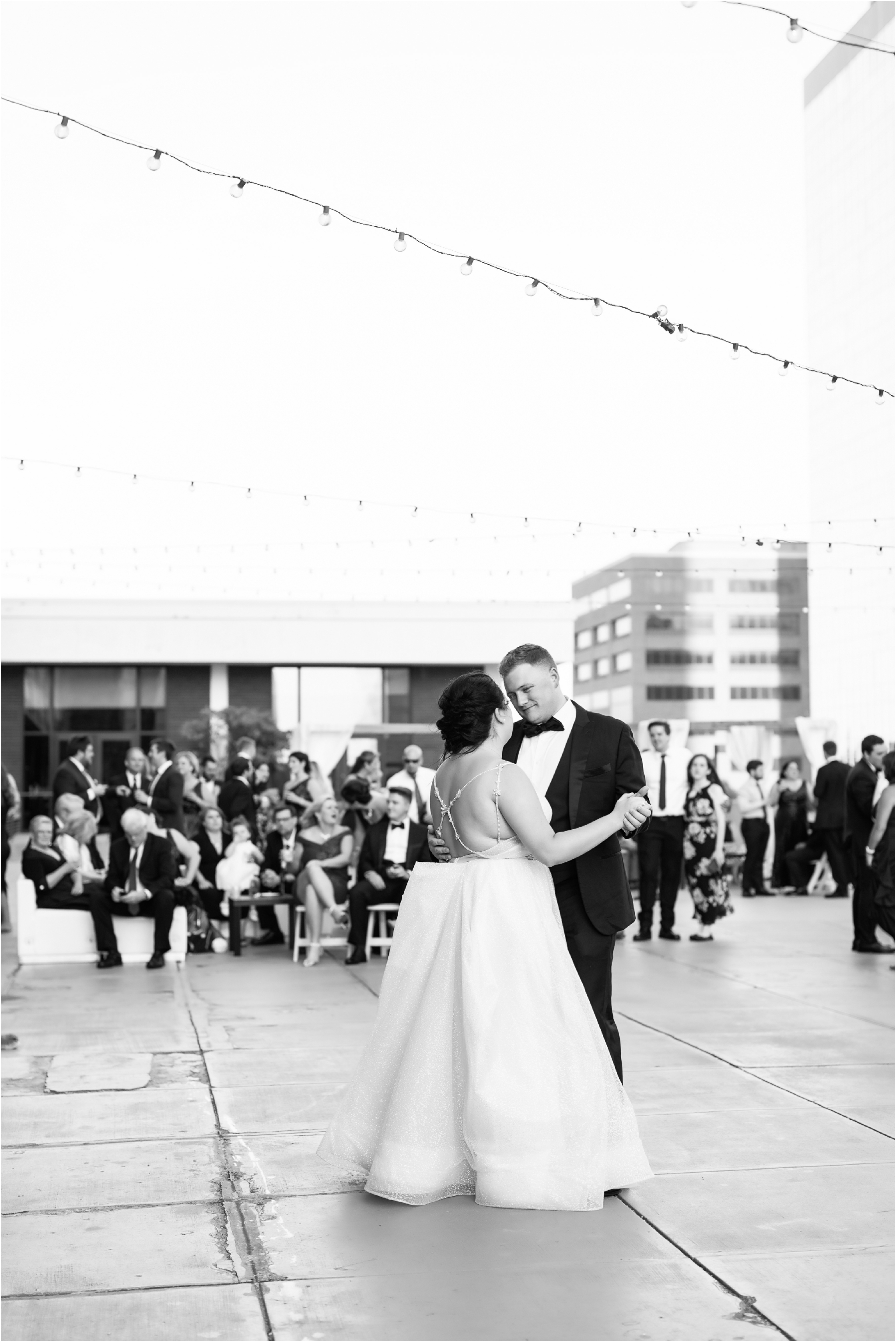 Regions Tower | Sarah and Rachel Wedding Photographers | Indianapolis, IN | Sunset First Dance