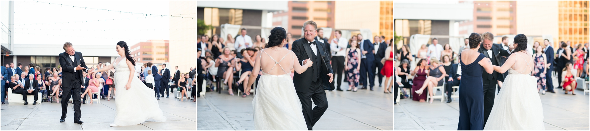Regions Tower | Sarah and Rachel Wedding Photographers | Indianapolis, IN | Father Daughter Rooftop Dance