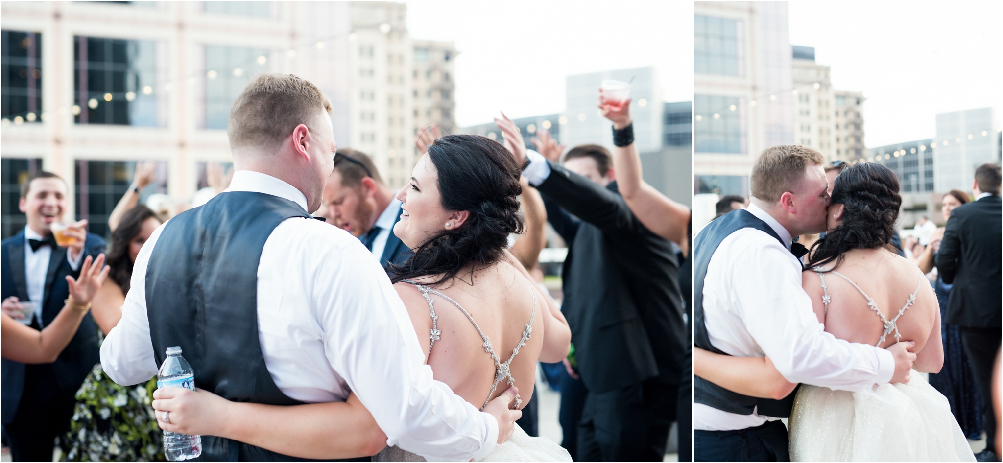 Regions Tower | Sarah and Rachel Wedding Photographers | Indianapolis, IN | Rooftop Reception