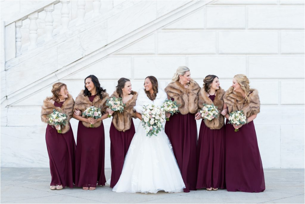 Bridesmaid Wedding Day Photos at The Detroit Institute of Art