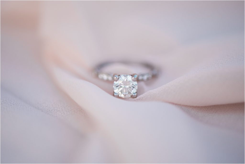 Engagement Ring on Blush Pink