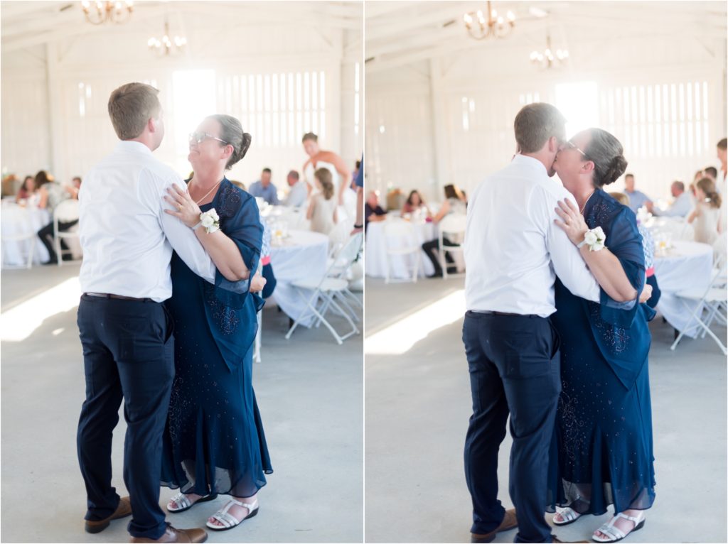 groom having a first dance with his mother