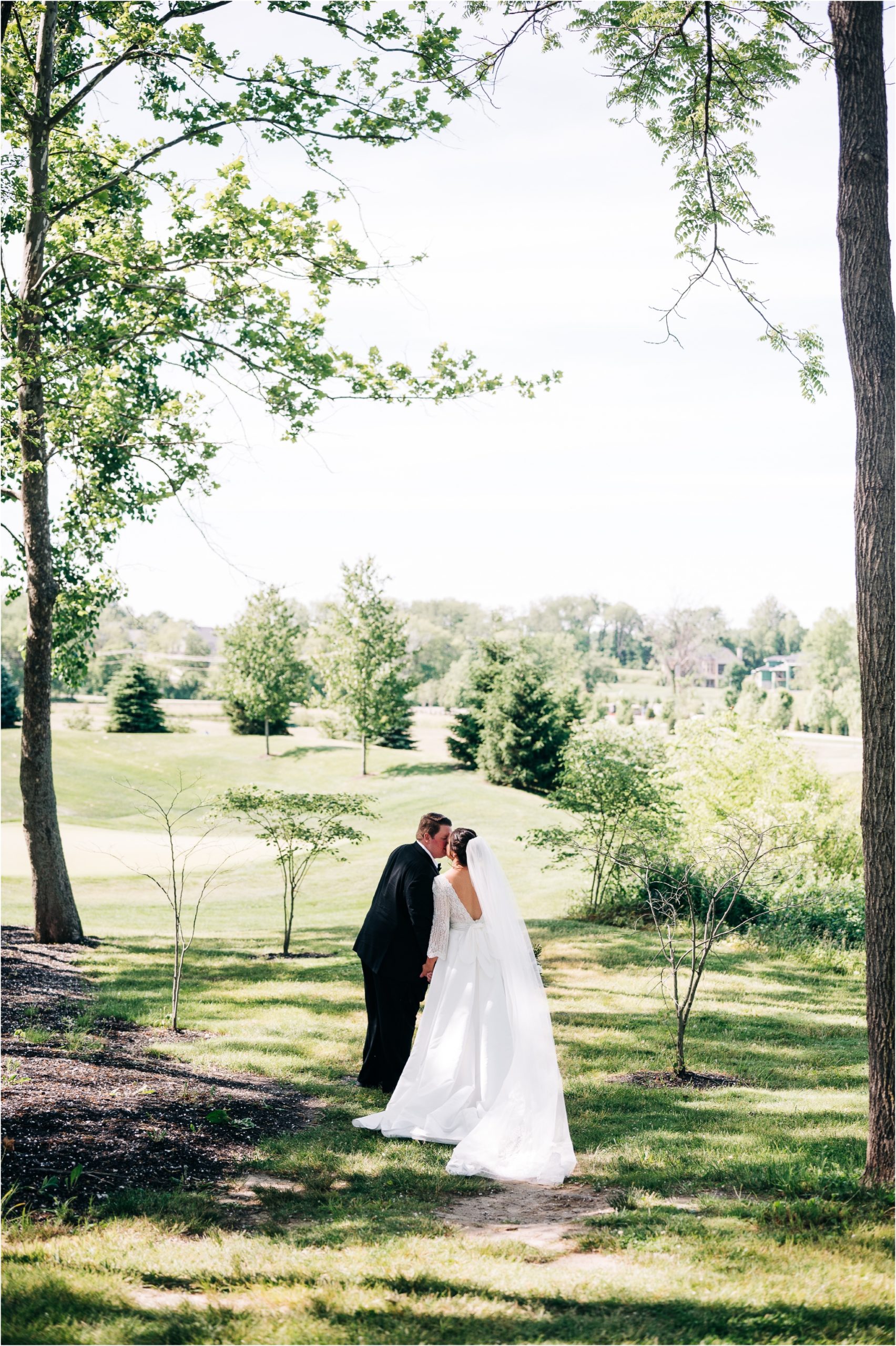 overlooking golf course bridal portraits westfield