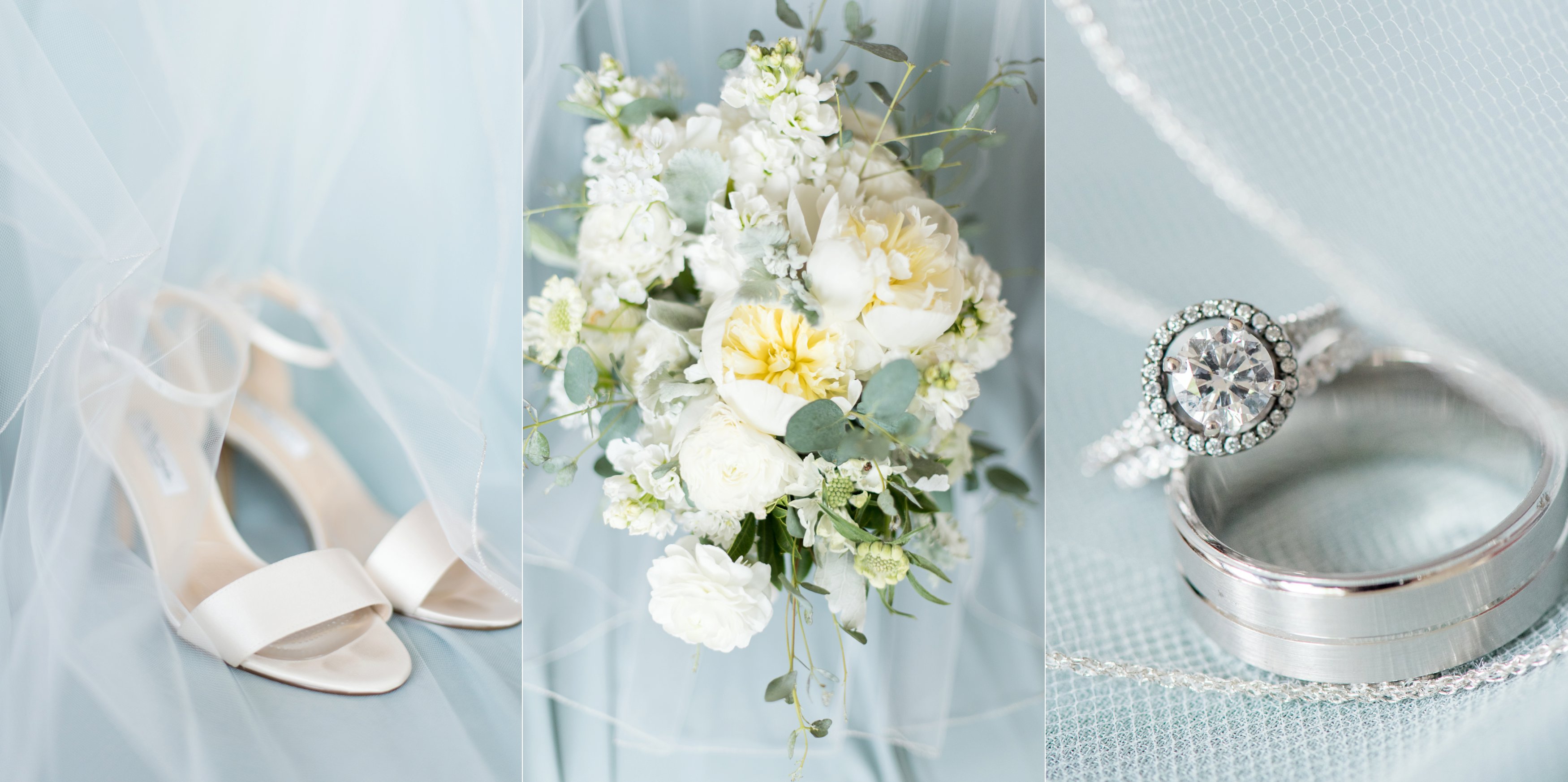 Sarah & Rachel | Wedding Photographers, Pale blue, blush, and white wedding