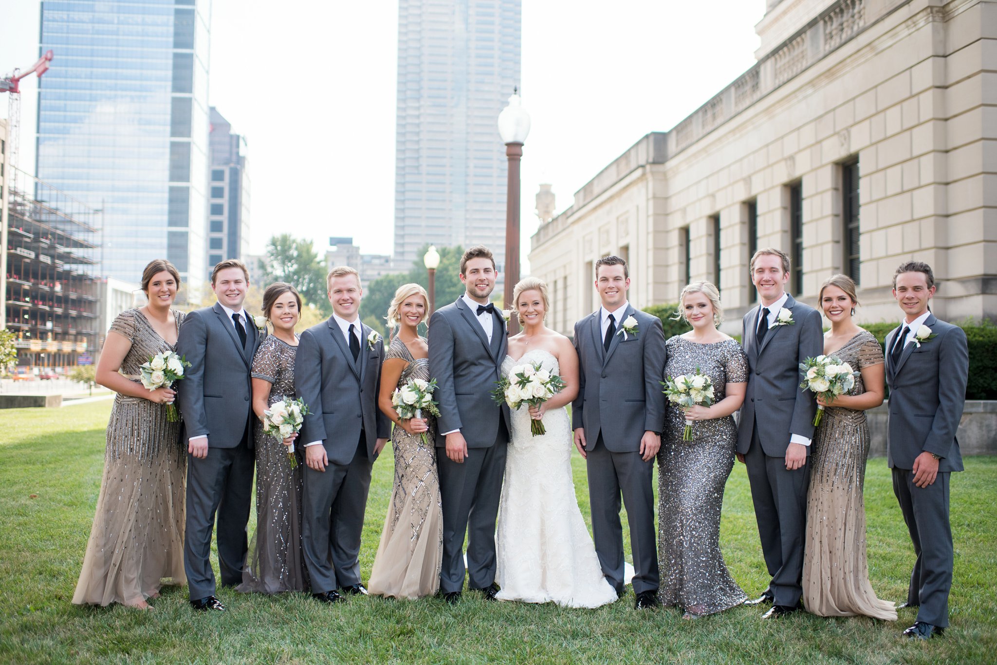 Union Station Wedding | Indianapolis, IN | War Memorial | Sparkly bridesmaids dresses