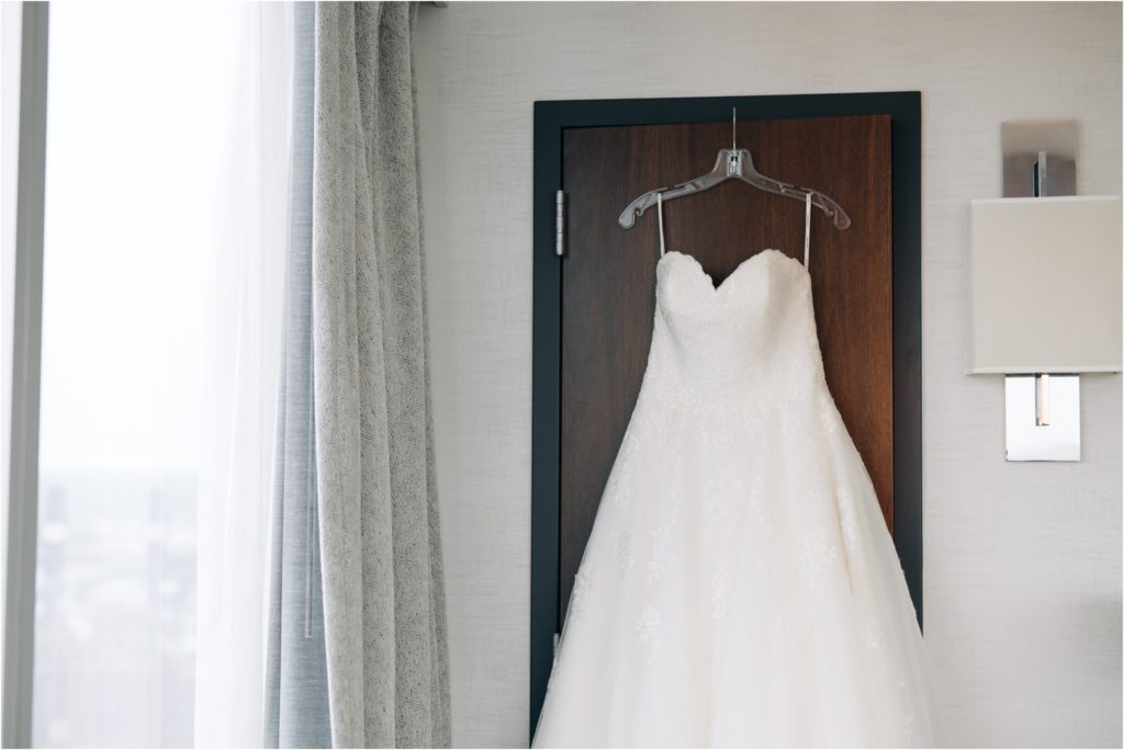 Beautiful dress photo in the Indianapolis hotel room