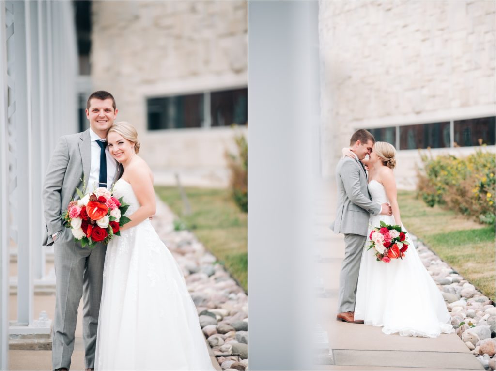 Timeless bride and groom portraits at the Indiana State Museum 
