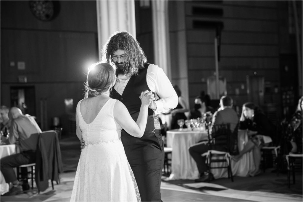 romantic dance as husband and wife in downtown Indianapolis