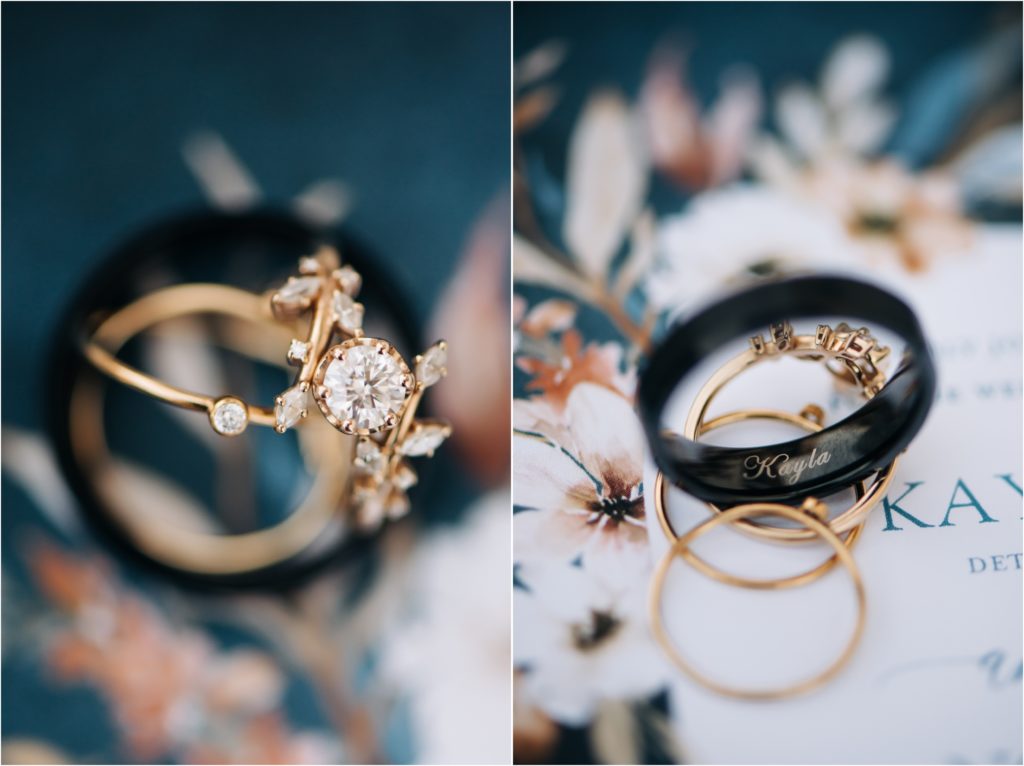 gorgeous ring details on invitation
