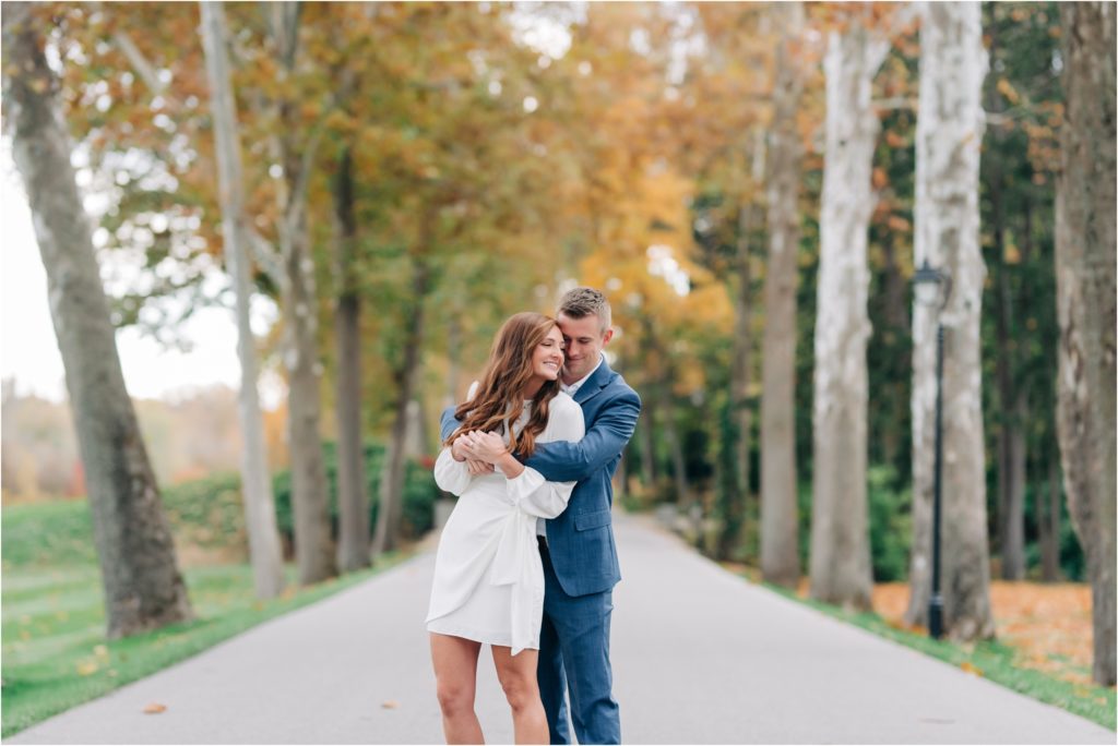 Sycamore Engagement Photos with the Fall Foliage