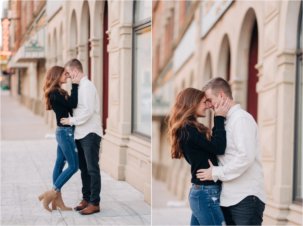 engagement session downtown at the Landing 