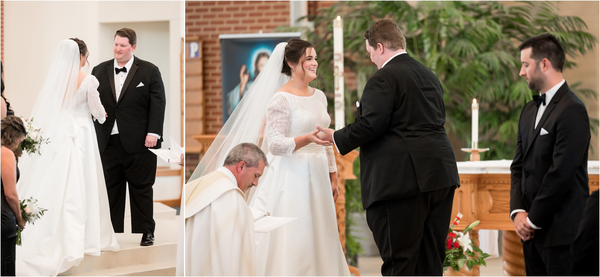 exchanging rings at Saint Maria Goretti westfield indiana