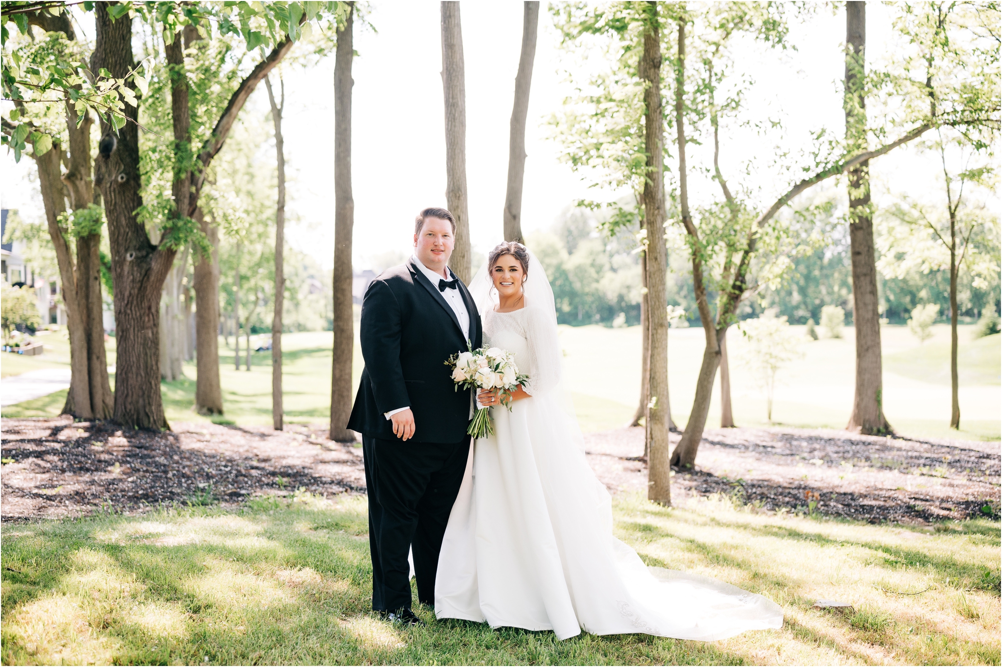 overlooking golf course bridal portraits westfield