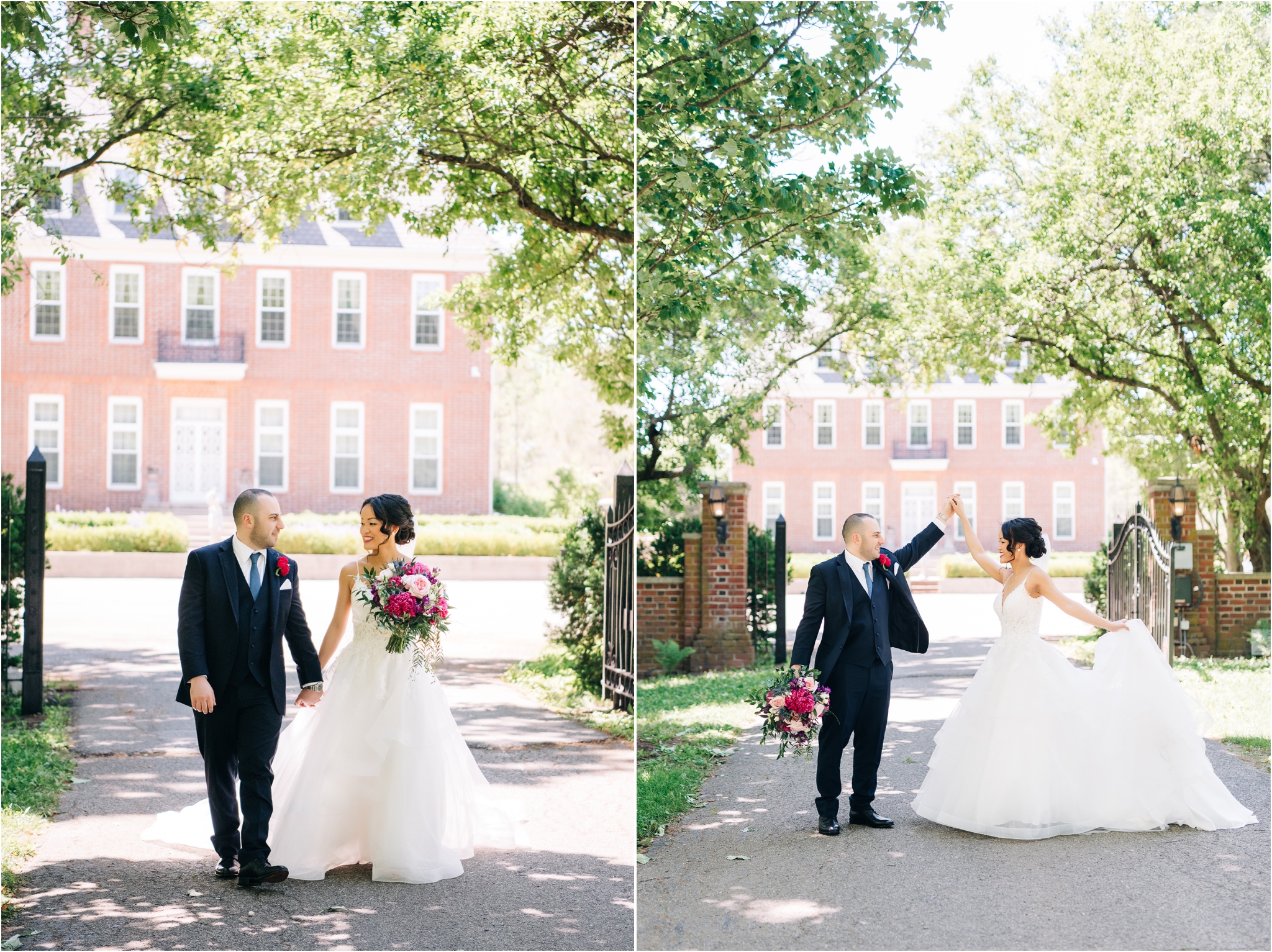 carmel indiana bride and groom at coxhall gardens
