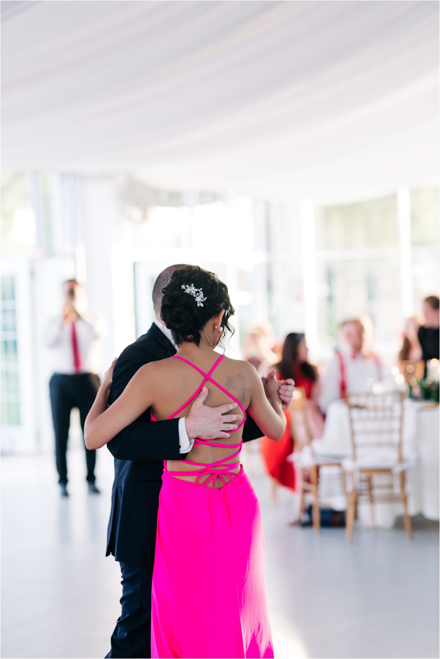 first dance in new wedding gown