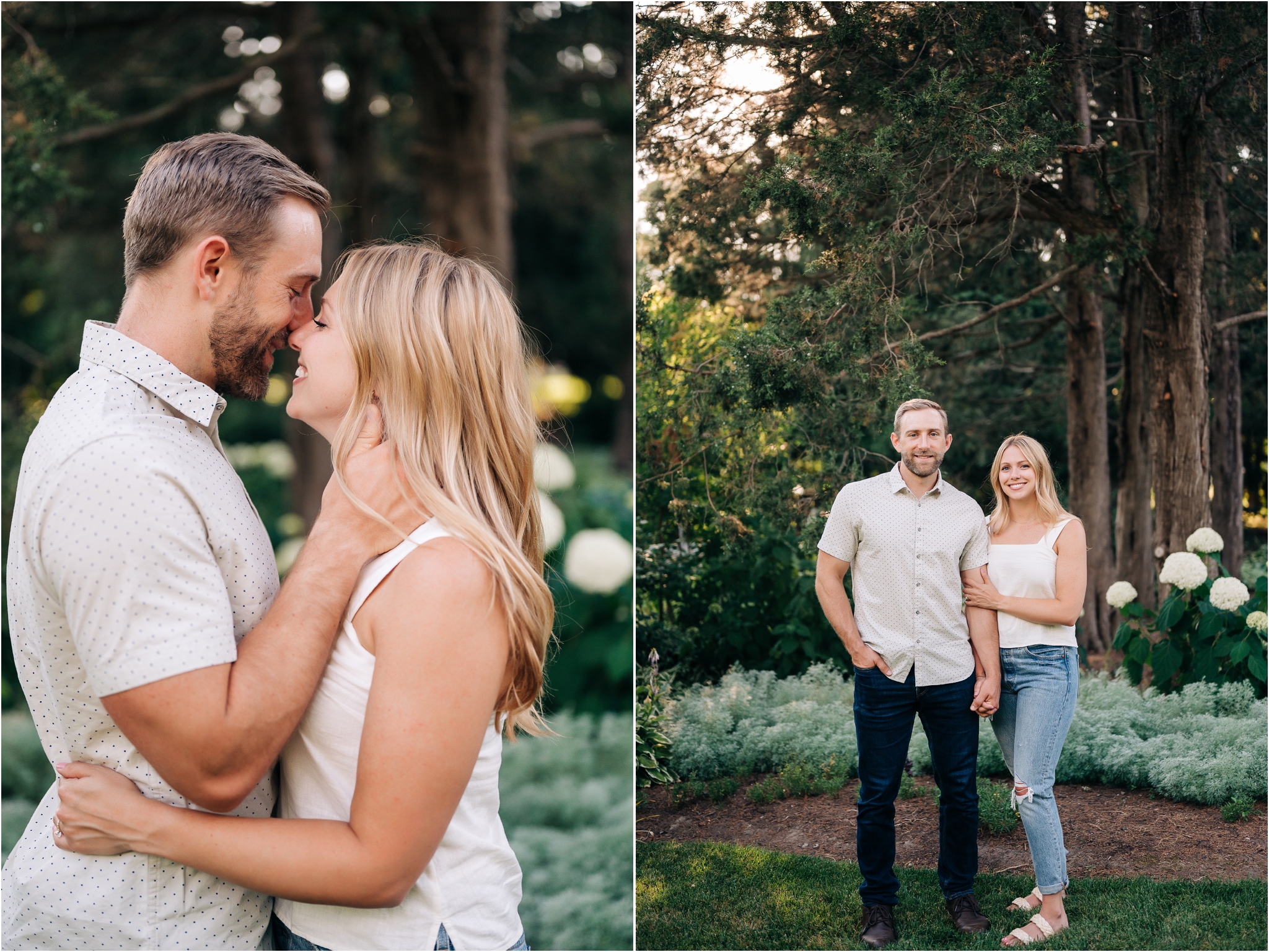 romantic engagement photos at foster park