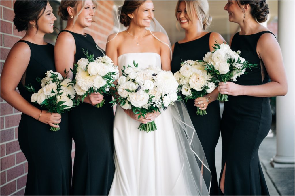 bridesmaids holding their beautiful bouquets