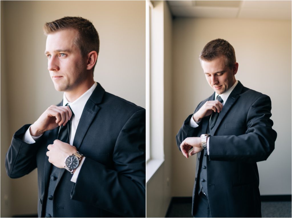 groom getting ready for his big day
