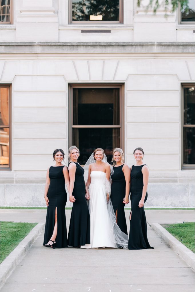 black tie bridesmaids downtown formals