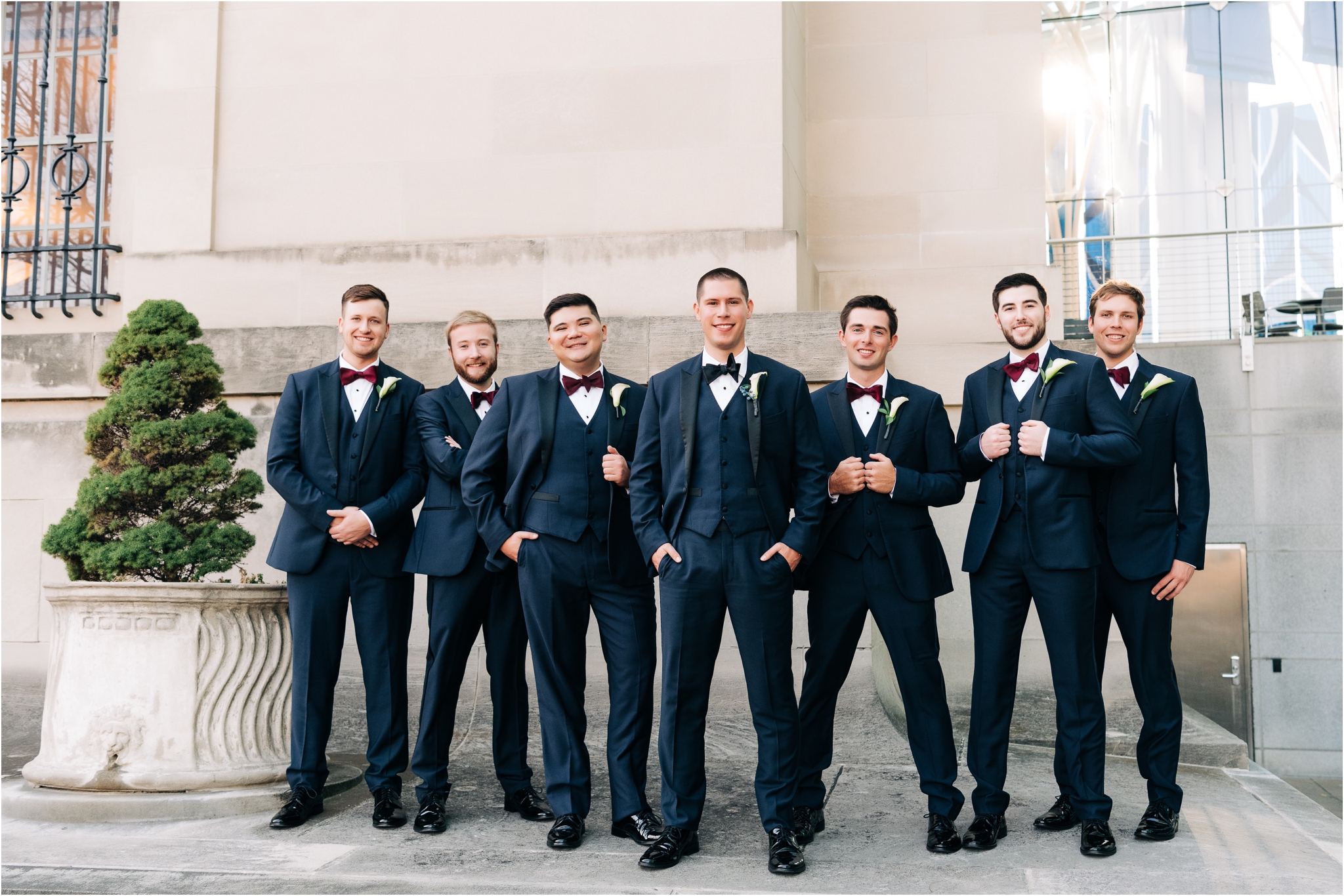 Groomsmen at the Indianapolis Central Library